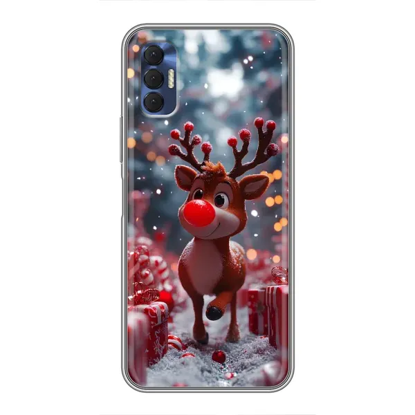 Чехол с принтом «Олень среди подарков» для TECNO Spark 8P Чехол с принтом «Олень среди подарков» для TECNO Spark 8P