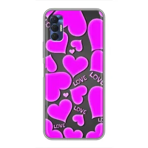 Чехлы для любимой на Техно Спарк 8Р (VPrint) (Pink hearts)