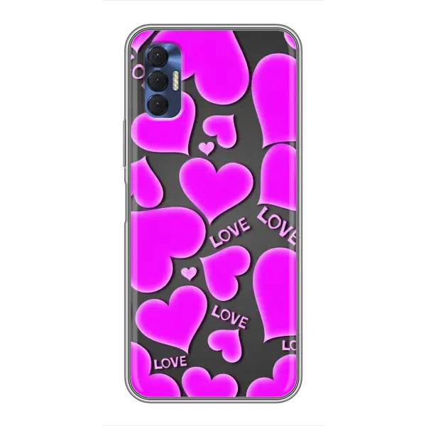 Чохол з принтом «Pink hearts» для TECNO Spark 8P Чохол з принтом «Pink hearts» для TECNO Spark 8P