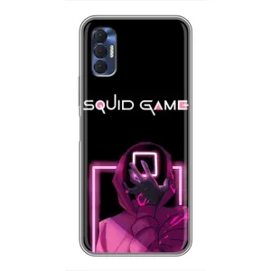 Чохол Гра в кальмара для TECNO Spark 8P (Неоновий охоронець гри)