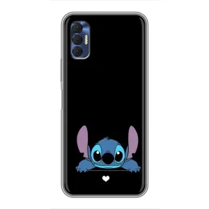 Чохол з принтом Стіч на TECNO Spark 8P (Стіч на чорному)