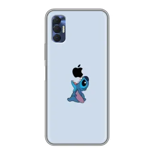 Чохол з принтом Стіч на TECNO Spark 8P (Stitch apple)