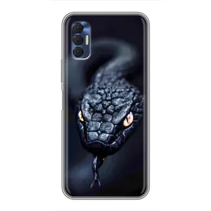 Чехол с принтом «Черная змея» для TECNO Spark 8P