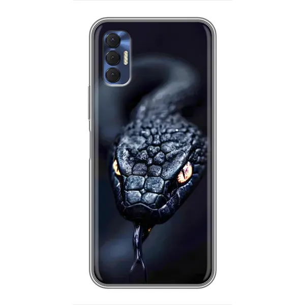 Чехол с принтом «Черная змея» для TECNO Spark 8P
