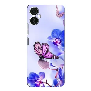 Чехлы с Цветами для TECNO Spark 9 Pro (VPrint) (Бабочка на цветочке)