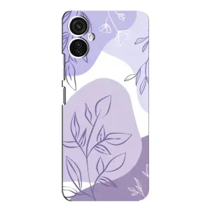 Силиконовый чехол с принтом в цветах на TECNO Spark 9 Pro (Фиолетовые листья абстракция)