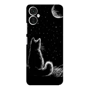 Чохол з принтом для TECNO Spark 9 Pro (AlphaPrint) Модні коти (Котик і місяць)