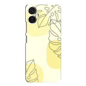 Силиконовый чехол с принтом в цветах на TECNO Spark 9 Pro (Желтая монстера арт)