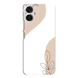 Силиконовый чехол с принтом в цветах на TECNO Spark 9 Pro (Нюдовая веточка абстракция)