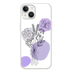 Силиконовый чехол с принтом в цветах на Tecno Spark Go 1 (Букет фиолетовая абстракция)
