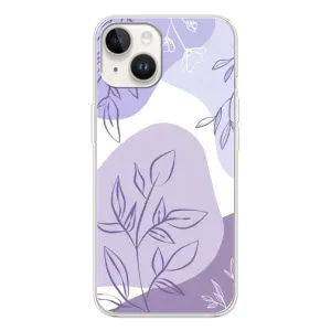 Силиконовый чехол с принтом в цветах на Tecno Spark Go 1 (Фиолетовые листья абстракция)