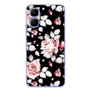 Чехлы с Цветами для Tecno Spark Go 2 (VPrint) (Цветочки на черном)