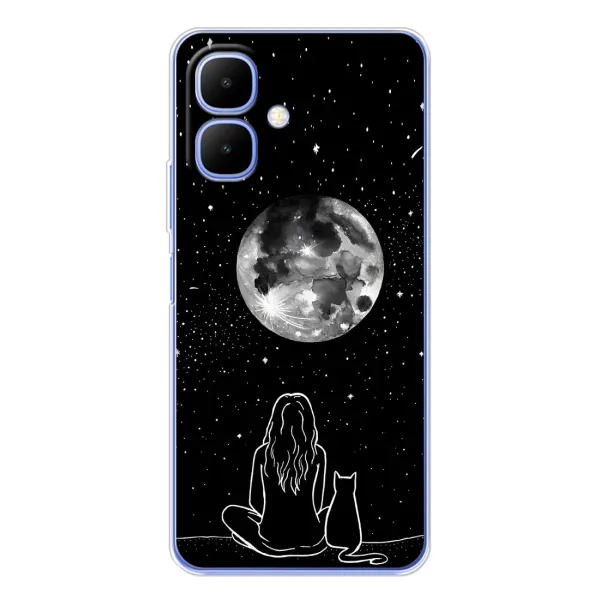 Чохол з принтом «Дівчина з котом» для TECNO Spark Go 2 Чохол з принтом «Дівчина з котом» для TECNO Spark Go 2