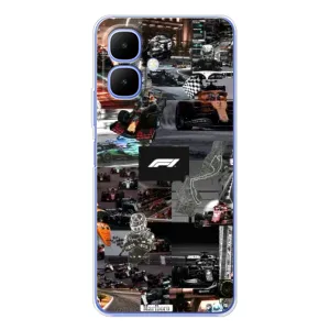 Чохол Формула1 на Tecno Spark Go 2 (Гоночний колаж Ф1)