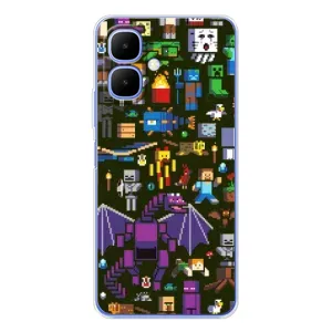 Чохол Майнкрафт на Tecno Spark Go 2 (AlphaPrint) Minecraft (Колаж Майнкрафт)
