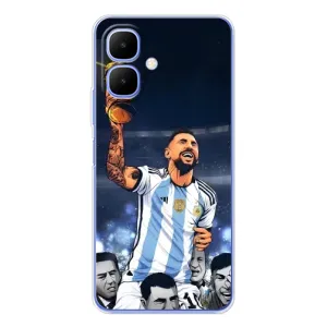 Чехлы для Tecno Spark Go 2 (Leo чемпион) (AlphaPrint) (Месси с кубком)