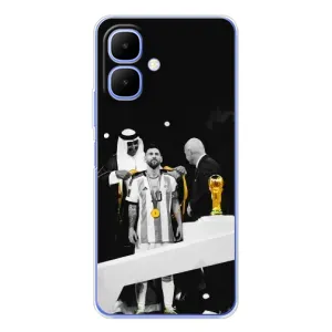 Чехлы для Tecno Spark Go 2 (Leo чемпион) (AlphaPrint) (Месси в накидке)