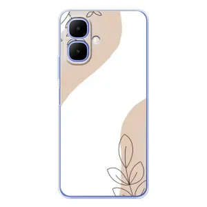 Силиконовый чехол с принтом в цветах на Tecno Spark Go 2 (Нюдовая веточка абстракция)