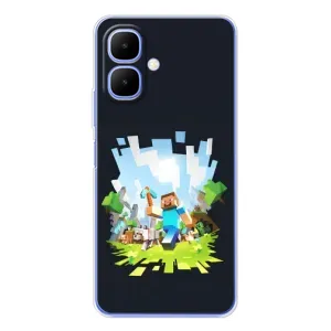 Чохол Майнкрафт на Tecno Spark Go 2 (AlphaPrint) Minecraft (персонажі Minecraft)