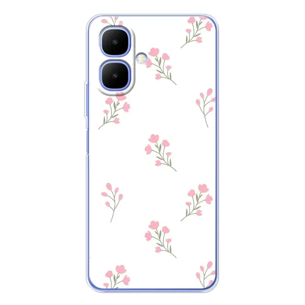 Чохол з принтом «Рожеві квіти» для TECNO Spark Go 2