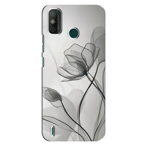 Чохол з принтом «Чорні квіти» для TECNO Spark GO (2020)