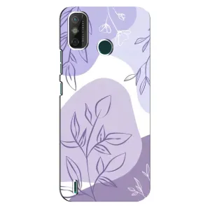 Силиконовый чехол с принтом в цветах на TECNO Spark GO (2021) (Фиолетовые листья абстракция)