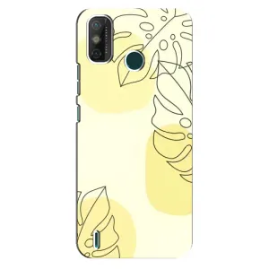 Силиконовый чехол с принтом в цветах на TECNO Spark GO (2021) (Желтая монстера арт)