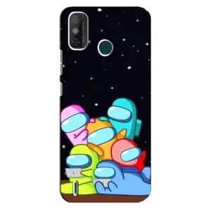 Чехол Амонг Ас для TECNO Spark GO (2021) (AlphaPrint) (Скины в космосе)
