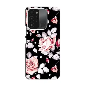 Чохли з квітами для TECNO Spark GO (2022) (VPrint) (Квіти на чорному)