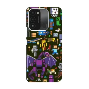 Чехол Майнкрафт на TECNO Spark GO (2022) (AlphaPrint) Minecraft (Коллаж Майнкрафт)