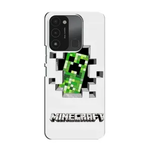 Чехол Майнкрафт на TECNO Spark GO (2022) (AlphaPrint) Minecraft (крипер Майнкрафт)
