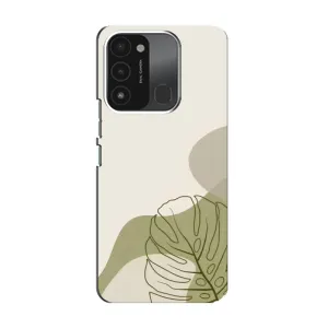 Силиконовый чехол с принтом в цветах на TECNO Spark GO (2022) (Зеленая монстера дизайн)