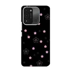 Чохол з розовим принтом для TECNO Spark GO (2022) (Рожеві квіти на чорному)