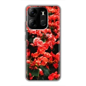 Чохли з квітами для Tecno Spark Go 2023 (BF7) (VPrint) (Квіти червоні)