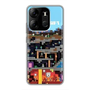 Чехол Майнкрафт на Tecno Spark Go 2023 (BF7) (AlphaPrint) Minecraft (фон Minecraft)