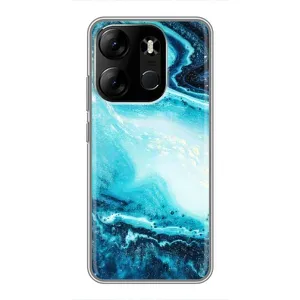 Мраморный чехол на Tecno Spark Go 2023 (BF7) (VPrint) (Голубой мрамор)