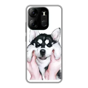 Чохол з Хаскі Tecno Spark Go 2023 (BF7) - (AlphaPrint) (Хаскі улибака)