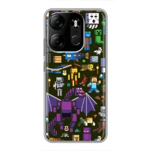 Чехол Майнкрафт на Tecno Spark Go 2023 (BF7) (AlphaPrint) Minecraft (Коллаж Майнкрафт)