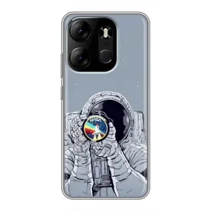 Чехол NASA для Tecno Spark Go 2023 (BF7) (AlphaPrint) (Космонавт фото)