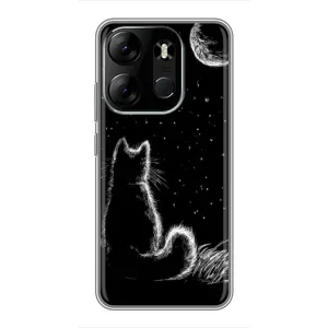 Чохол з принтом для Tecno Spark Go 2023 (BF7) (AlphaPrint) Модні коти (Котик і місяць)
