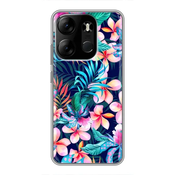 Чехол с принтом «Красочные цветы» для TECNO Spark Go 2023 (BF7)