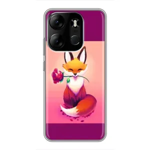 Чохли з картинкою Лисичка для Tecno Spark Go 2023 (BF7) (VPrint) (Лиса з трояндою)