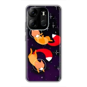 Чохли з картинкою Лисичка для Tecno Spark Go 2023 (BF7) (VPrint) (Лисички космонавти)