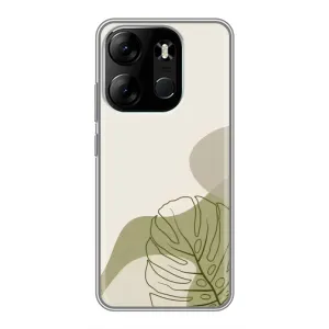 Силиконовый чехол с принтом в цветах на Tecno Spark Go 2023 (BF7) (Зеленая монстера дизайн)