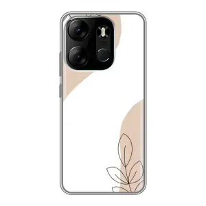 Силиконовый чехол с принтом в цветах на Tecno Spark Go 2023 (BF7) (Нюдовая веточка абстракция)