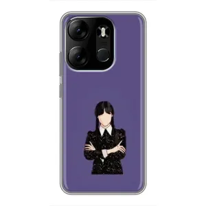 Чехлы Венсдей на Tecno Spark Go 2023 (BF7) Уэнсдей (AlphaPrint) (Уэнздей в черном)