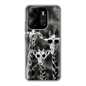 Силіконовий чохол з КАРТИНКАМИ літо для Tecno Spark Go 2023 (BF7) (AlphaPrint) (Жирафи в окулярах)