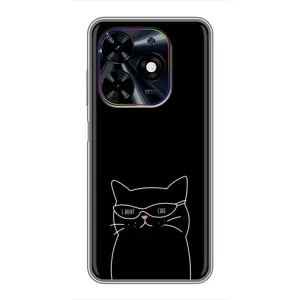 Чехол с рисунком кот на Tecno Spark Go 2024 (BG6) (Равнодушный кот)