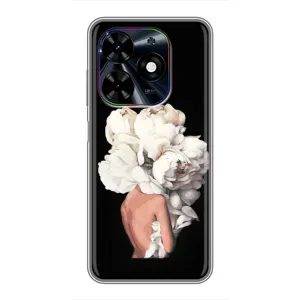 Чехлы (ART) Цветы на Tecno Spark Go 2024 (BG6) (VPrint) (Білі квіти)