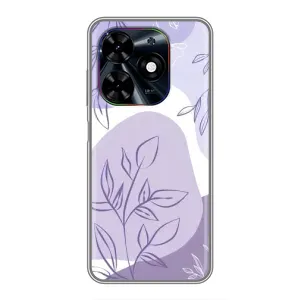 Силиконовый чехол с принтом в цветах на Tecno Spark Go 2024 (BG6) (Фиолетовые листья абстракция)